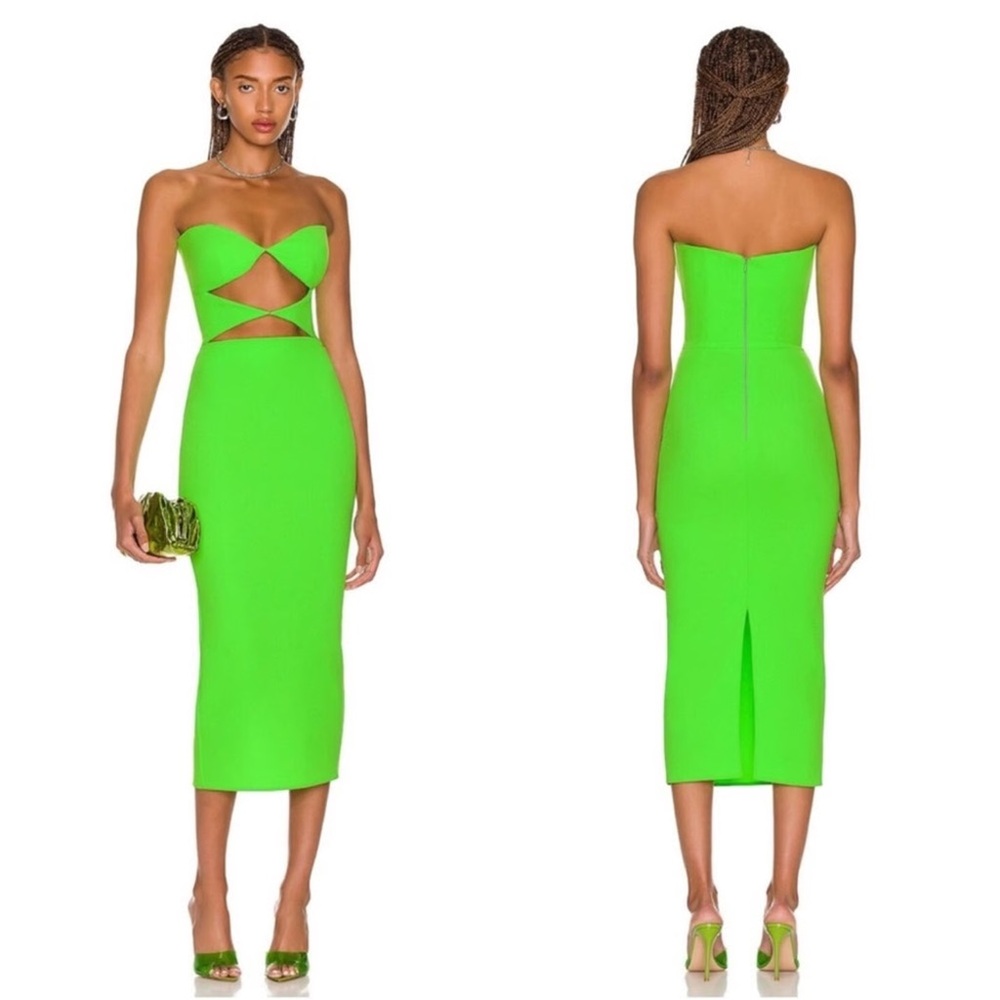 Alex Perry Vibrant Lime Strapless Dress